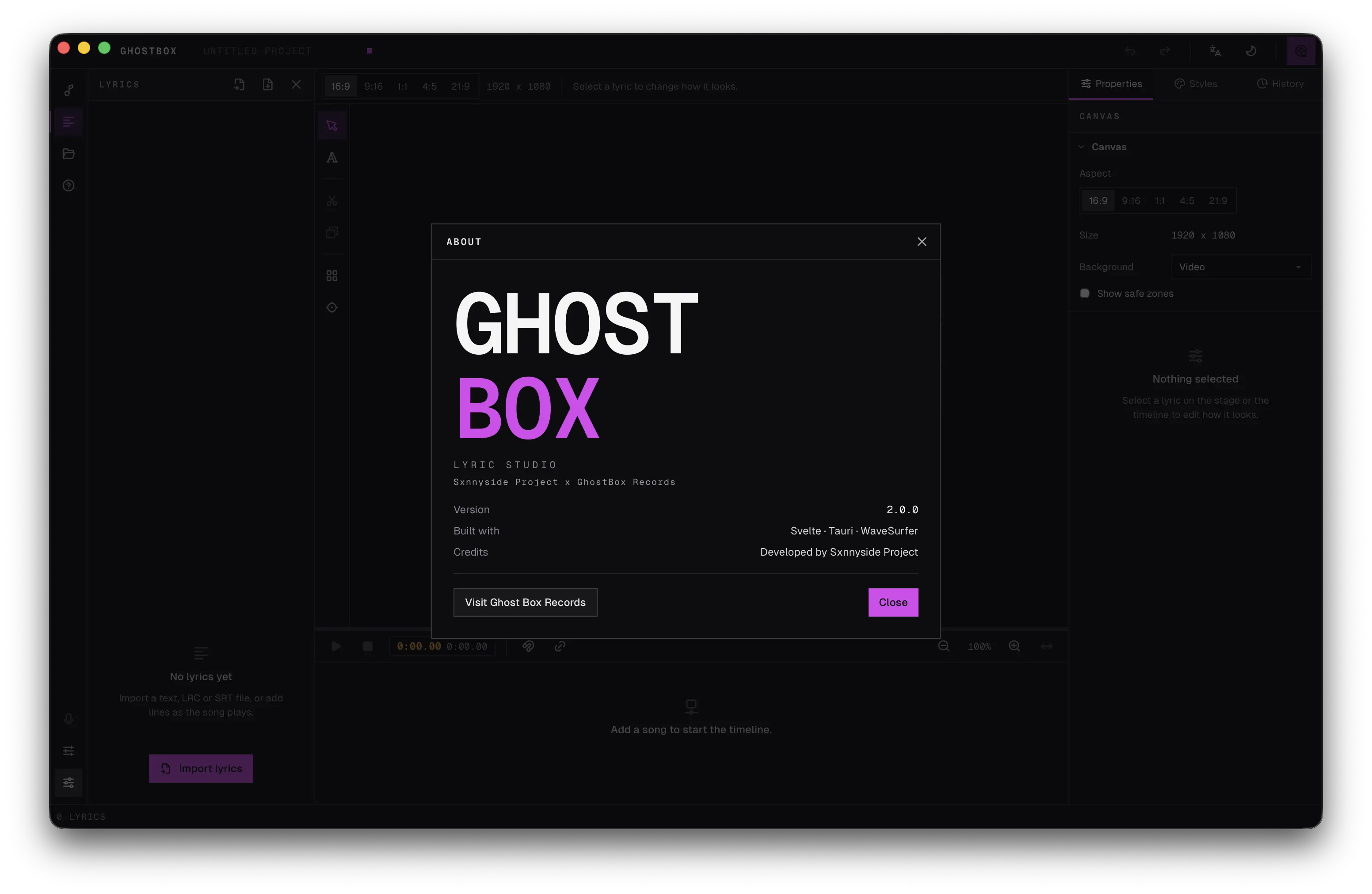 GhostBox Lyric Studio