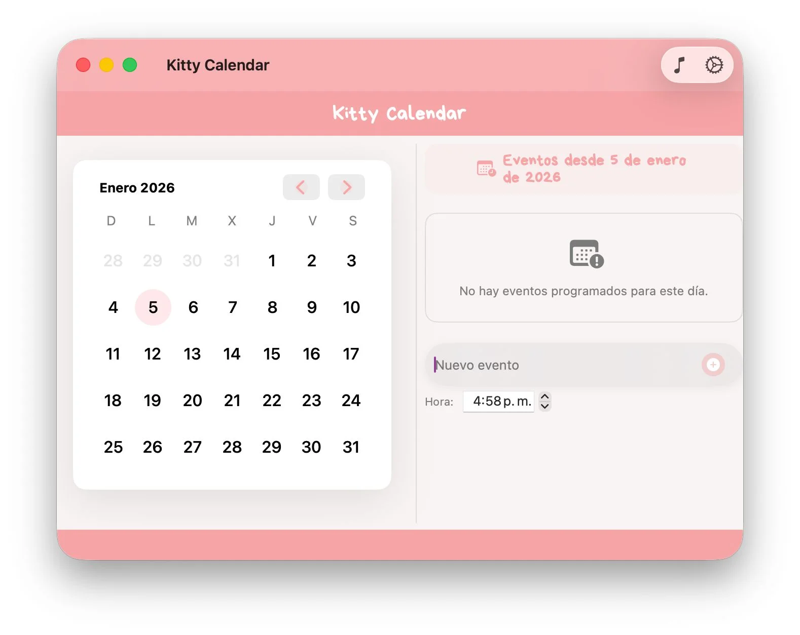 Kitty Calendar